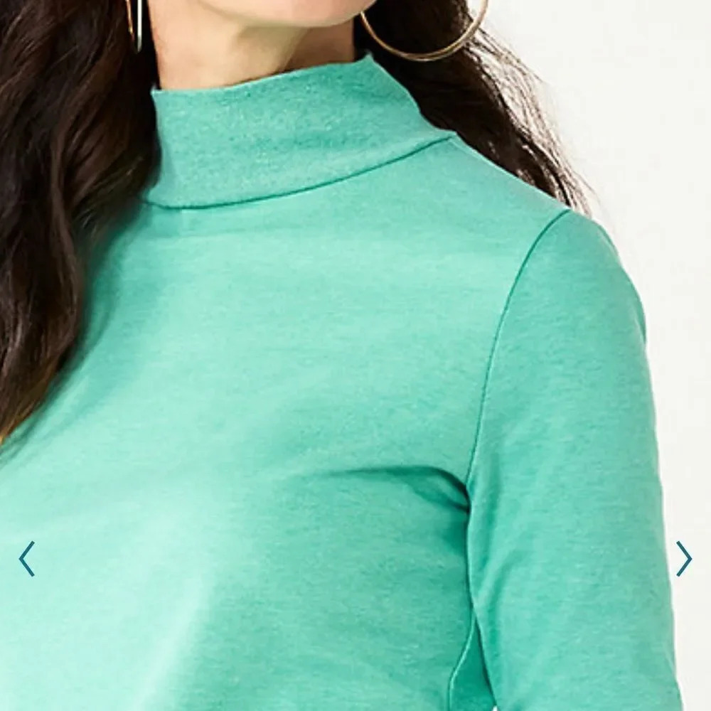 Women's Croft & Barrow® Essential Long-Sleeve Mockneck Large - Picture 3 of 5